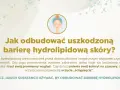 Ilustracja przedstawia kobietę z opaską na włosach, nad tekstem "Jak odbudować uszkodzoną barierę hydrolipidową skóry?".