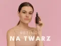 Kobieta z serum z retinolem. Uważaj na retinol efekty uboczne, stosuj ostrożnie.