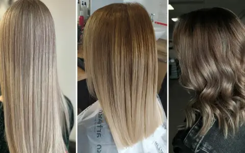 Trzy fryzury z subtelnymi refleksami, które dodają blasku i głębi, idealne dla każdej kobiety, nawet z siwymi włosami.