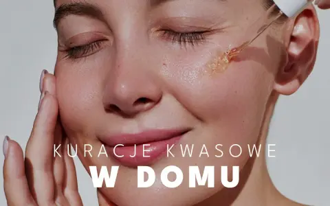 Kwasowy peeling w domu: delikatna pielęgnacja dla promiennej cery. Kropelka serum na policzku.