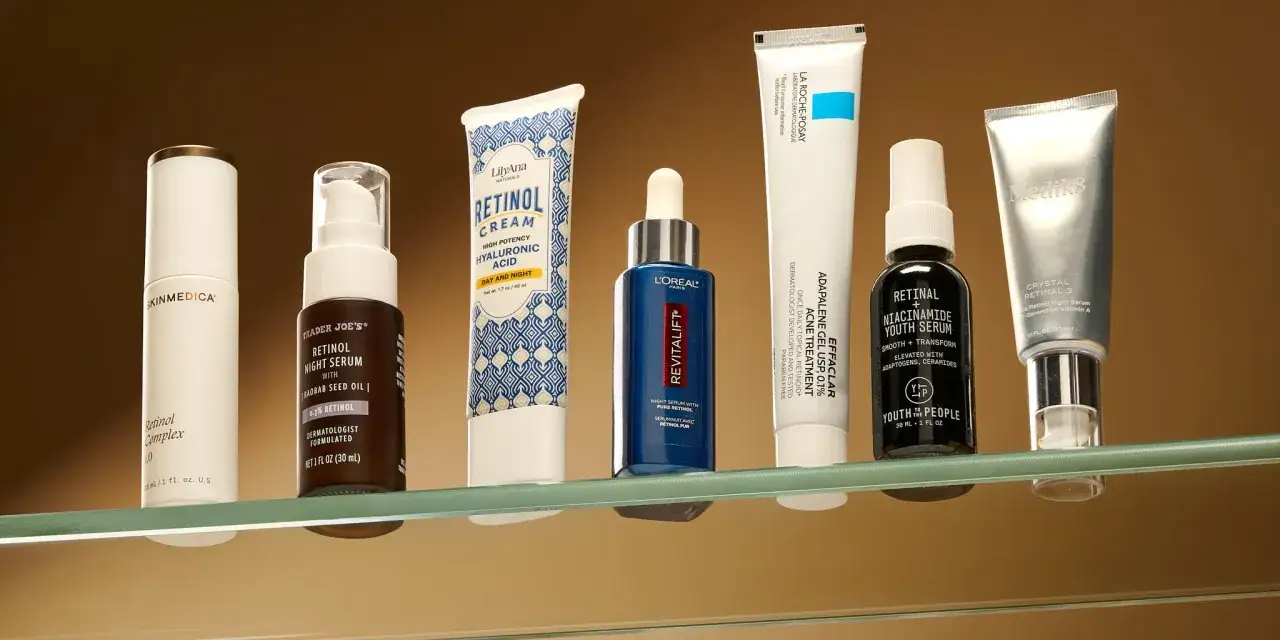 Krem z retinolem, serum z niacynamidem i inne produkty do pielęgnacji skóry. Pamiętaj, z czym nie łączyć retinolu, by uniknąć podrażnień.
